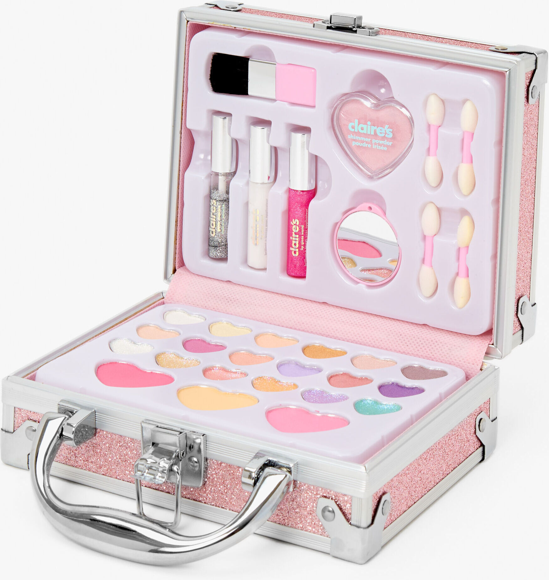 Claire's Pink Glitter Travel Case Makeup Set