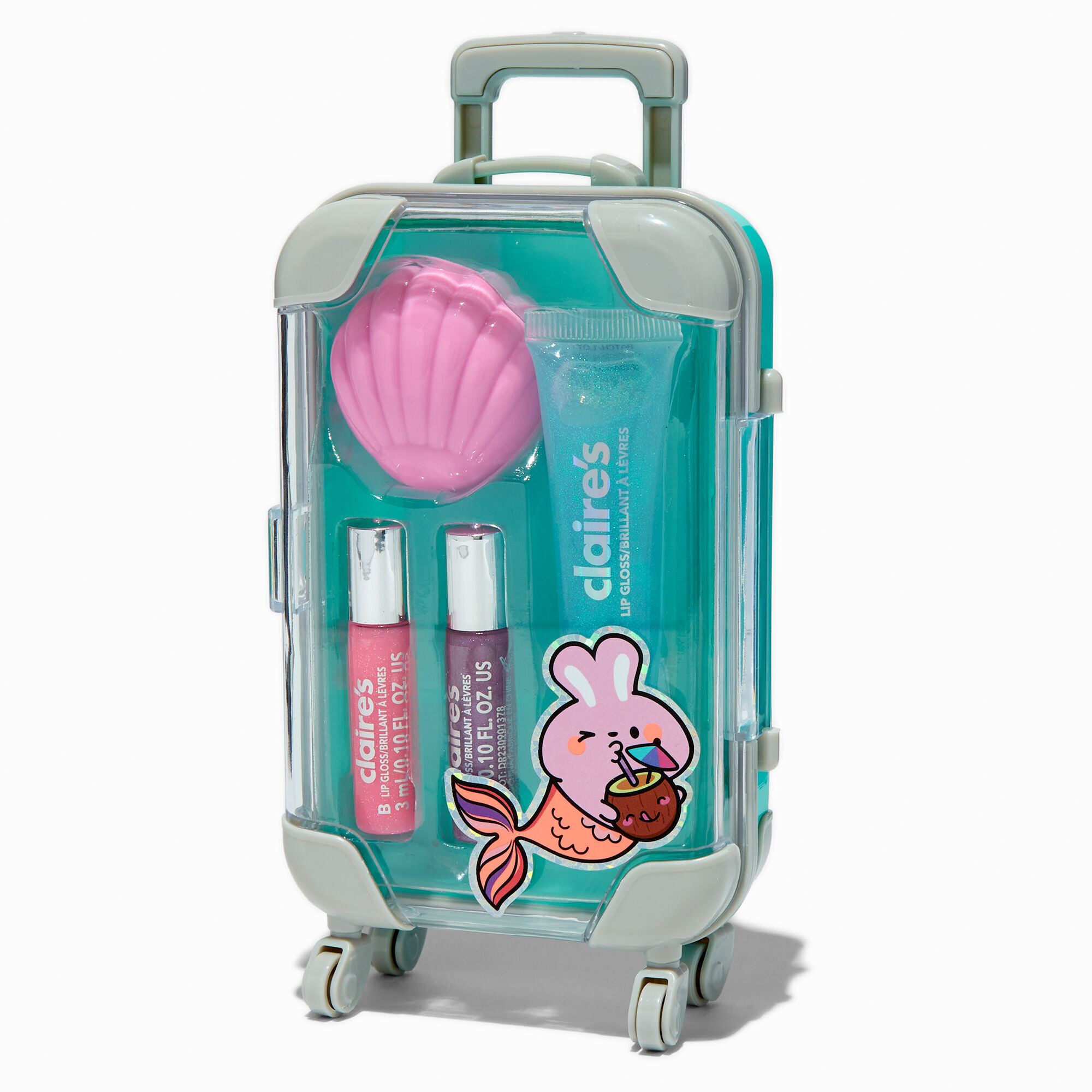 Claire's Mermaid Critter Luggage Lip Gloss Set