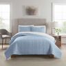 Simply Clean by Serta Solid Comforter Quilt in Light Blue King Size