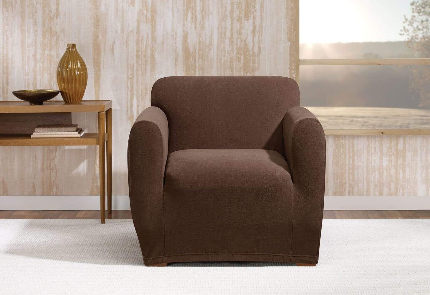 Stretch Morgan Chair Slipcover in Chocolate SureFit