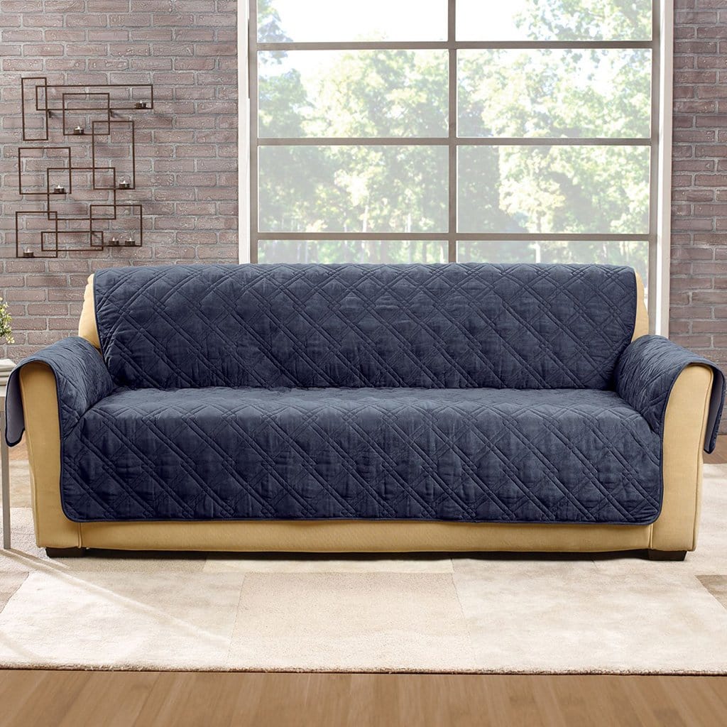 Non-Slip Waterproof Sofa Furniture Protector   Pet Furniture Cover   Machine Washable in Storm Blue SureFit