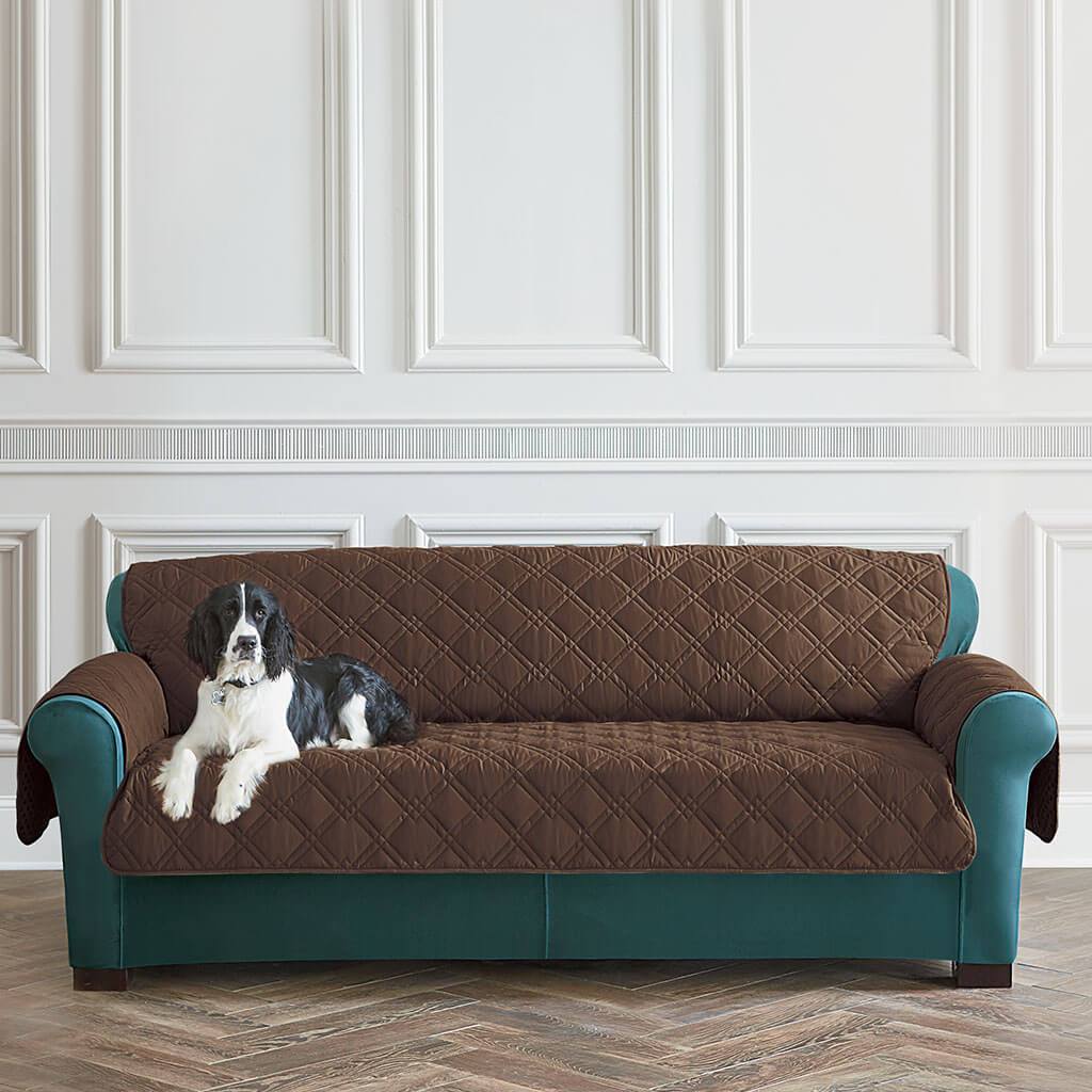 SureFit Pet Protector Sofa Furniture Protector   Pet Furniture Cover   Machine Washable in Chocolate