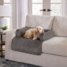 SureFit Otis Odor Control Quilted 3 Sided Bolster Pet Bed   Furniture Cover   Machine Washable in Dark Grey Large