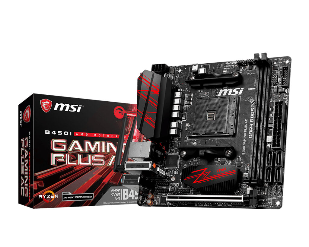 MSI Gaming Plus AMD B450 DDR4-SDRAM Mini-ITX Motherboard