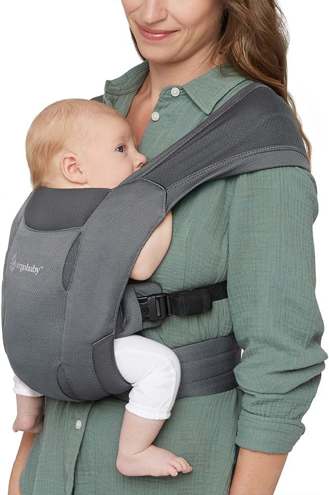 Ergobaby Embrace Newborn Carrier – Soft Air Mesh: Washed Black