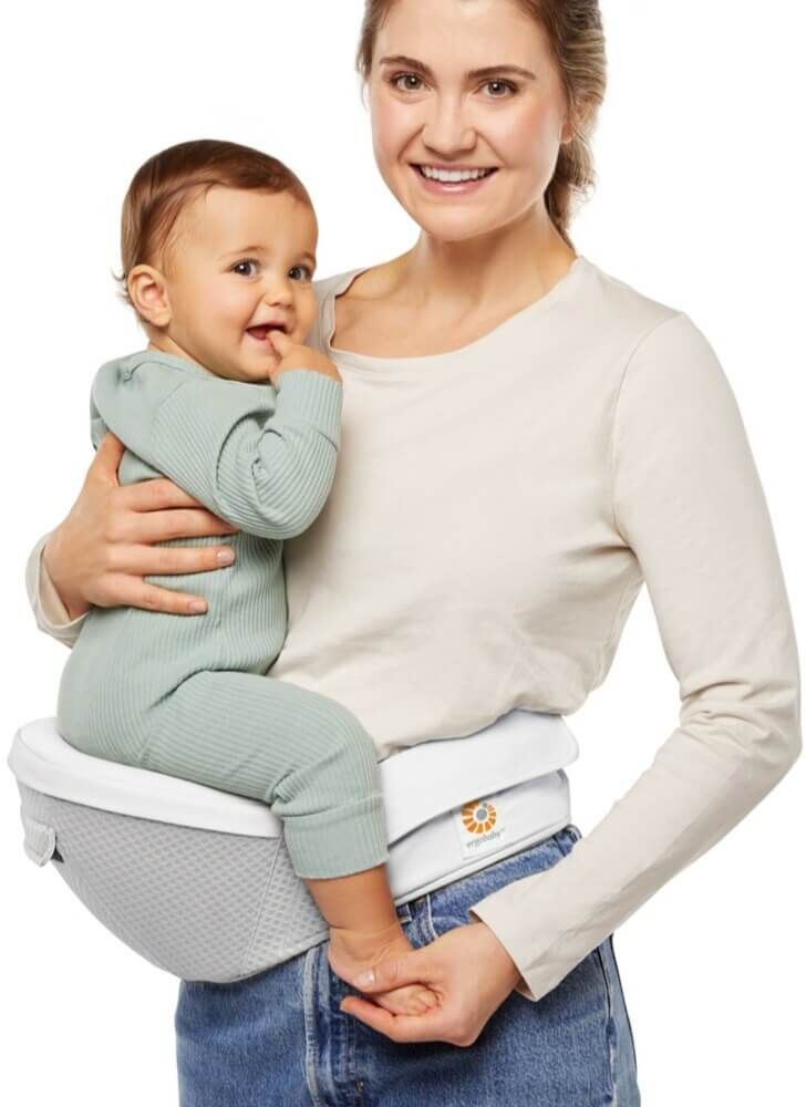 Ergobaby Alta Hip Seat Baby Carrier– SoftFlex Mesh: Pearl Grey