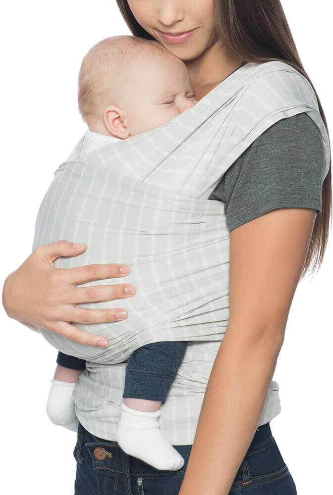 Ergobaby Aura Baby Wrap: Grey Stripes