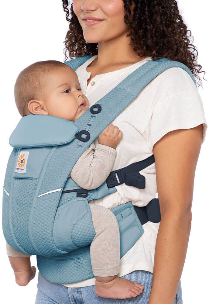 Ergobaby Omni Breeze Baby Carrier – SoftFlex Mesh: Slate Blue