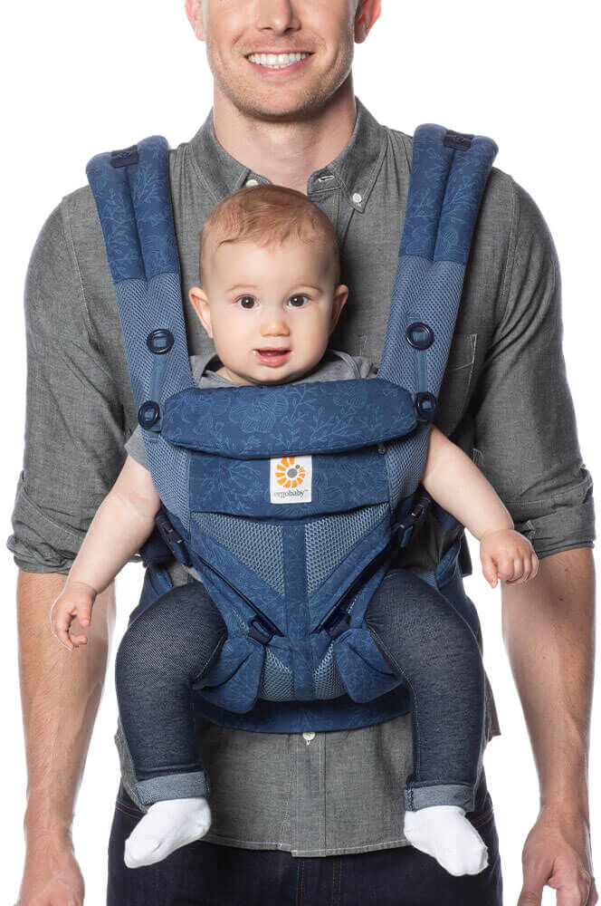 Ergobaby OMNI 360 Baby Carrier – Mesh: Blue Blooms