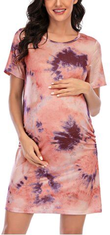 Lukalula Women's Maternity Short Sleeve T-Shirt Plus Size Maternity Wear