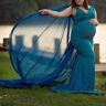 Lukalula Maternity Solid Color Shawl Mopping Photography Dress