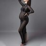 Lukalula Black Rhinestone Bodycon Mesh Long Sleeve Evening Gown Photoshoot Plus Size Club Maternity Maxi Dress