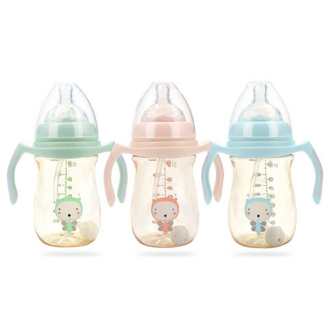 Lukalula Baby Wide Mouth Handle PPSU 210ml Anti-fall Feeding Bottle