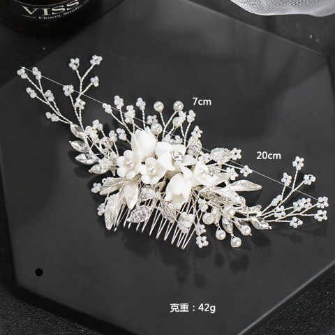 Lukalula Flower Handmade Bridal Hair Comb Plate Hair Accessories