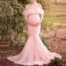 Lukalula Ruffles Trailing Maternity Photography Chiffon Dress