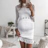 Lukalula Maternity Sexy Lace Long Sleeve Mini Dress