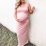 Lukalula Maternity Knitted Striped Sleeveless Midi Dress