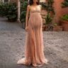 Lukalula Maternity Sexy Sequin Off Shoulder Maxi Dress