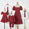Lukalula Casual Red Plaid Family Matching Outfits