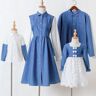 Lukalula Casual Denim Stitching Long-sleeved Family Matching Outfits