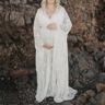 Lukalula Maternity Loose Lace Long Sleeve Maternity Photography Maxi Dress