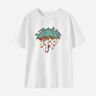 Lukalula Woman Cotton Stain Resistant Umbrellas And Flowers And Letter Print Short Sleeve T-Shirt