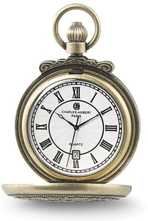 Charles-Hubert Paris Charles Hubert Antique Gold Finish Steam Engine Pocket Watch