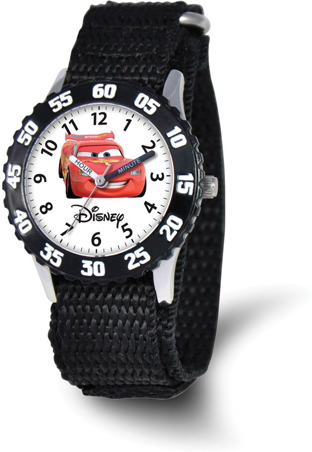 Disney Boys Cars Lightning McQueen Black Velcro Time Teacher Watch