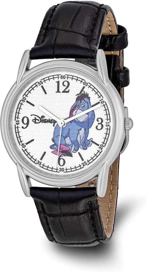 Disney Ladies Size Black Leather Strap Eeyore Watch