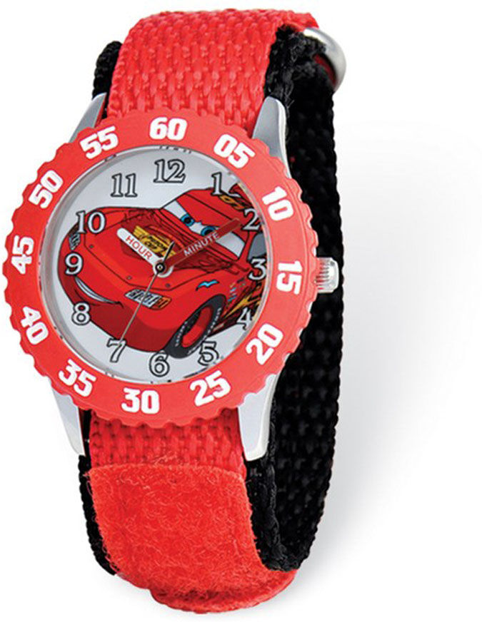 Disney Boys Cars Lightning McQueen Red Nylon Time Teacher Watch