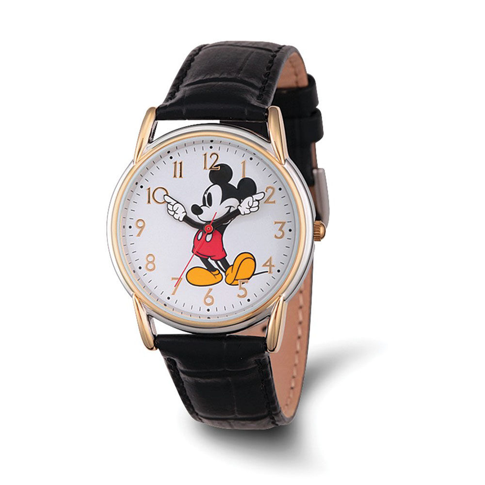 Disney Ladies Size Black Strap Mickey Mouse w/Moving Arms 35mm Watch