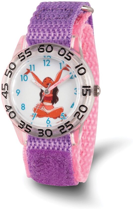 Disney Girls Moana Acrylic Purple Strap Time Teacher Watch