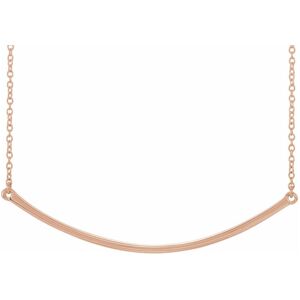 The Black Bow 14K Rose Gold 48mm Curved Bar Necklace, 20 Inch