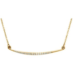 The Black Bow 1/8 Ctw Diamond Curved Bar Necklace in 14k Yellow Gold, 16 Inch