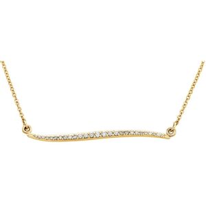 The Black Bow 1/6 Ctw Diamond Curved Bar Necklace in 14k Yellow Gold, 17.5 Inch