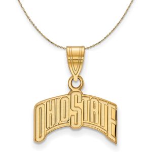 The Black Bow 14k Yellow Gold Ohio State Md Curved Logo Necklace - 30 Inch