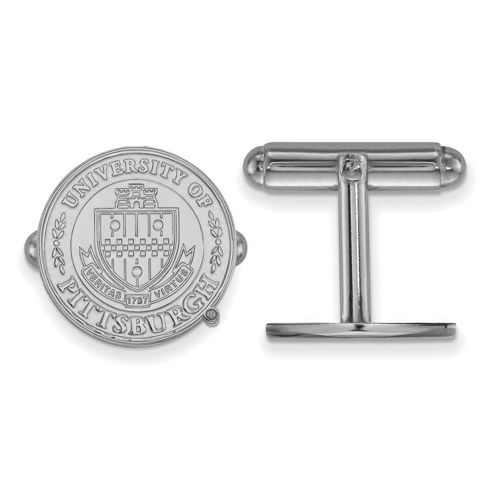 LogoArt Sterling Silver University of Pittsburgh Crest Cuff Links