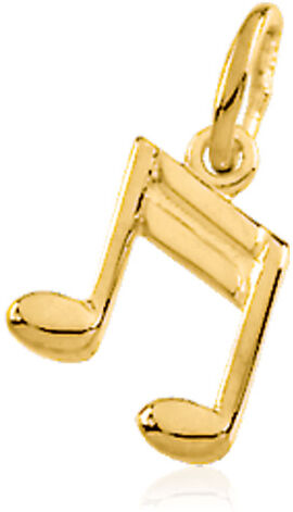 The Black Bow Musical Note Charm in 14k Yellow Gold