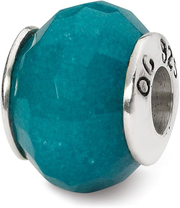 The Black Bow Light Blue Quartz Stone & Sterling Silver Bead Charm, 13mm