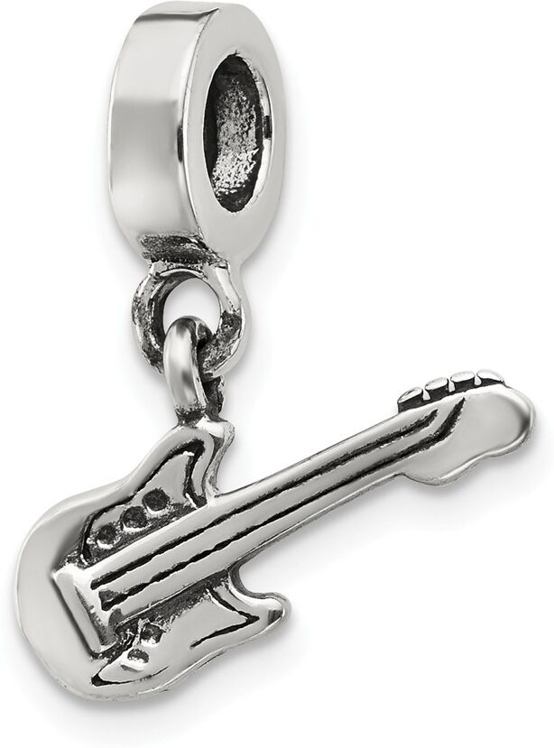 The Black Bow Sterling Silver Electric Guitar Bead Charm