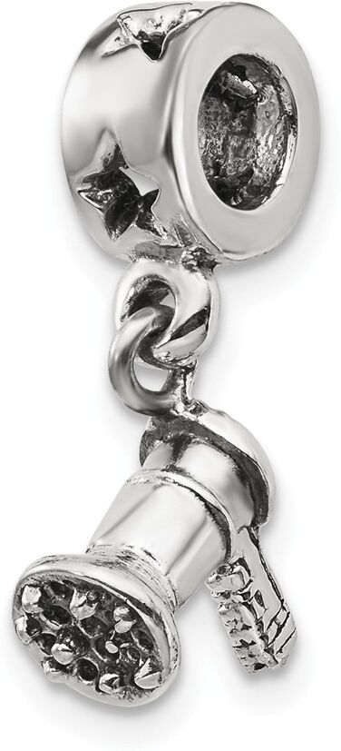 The Black Bow Sterling Silver Hair Dryer Dangle Bead Charm