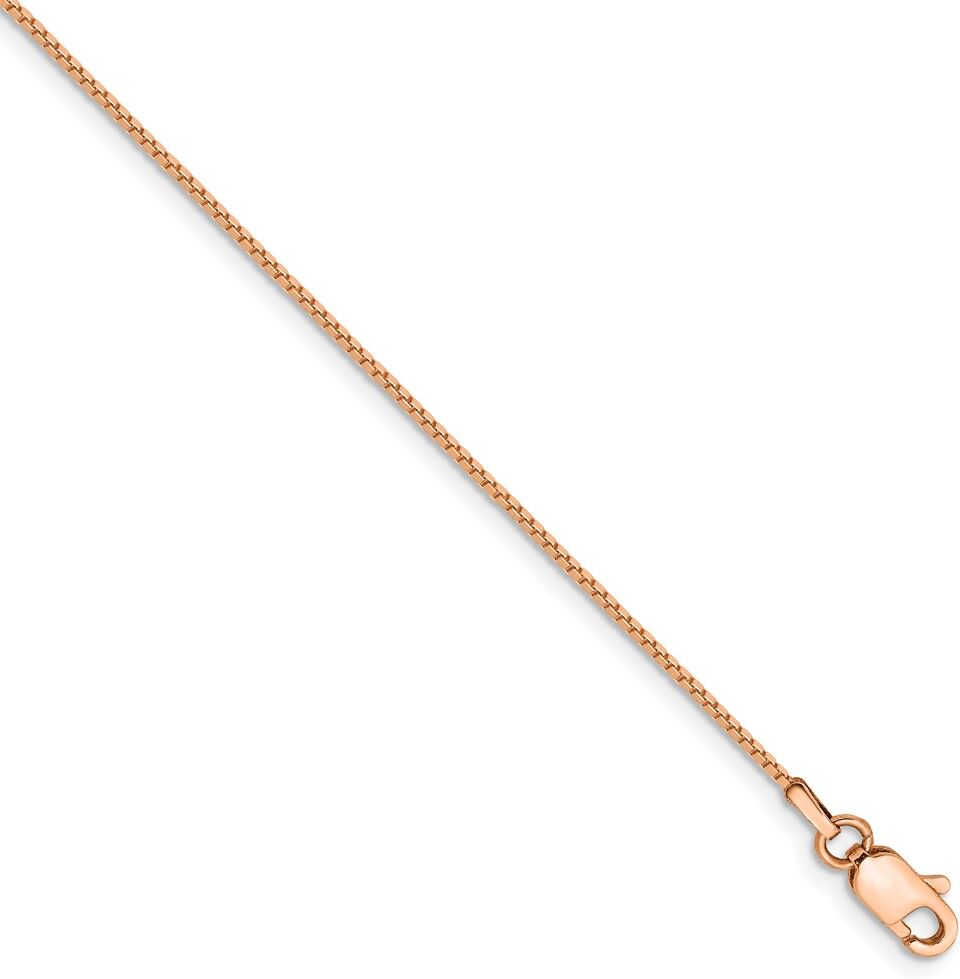 The Black Bow 0.84mm, 14k Rose Gold, Box Chain Bracelet, 7 Inch