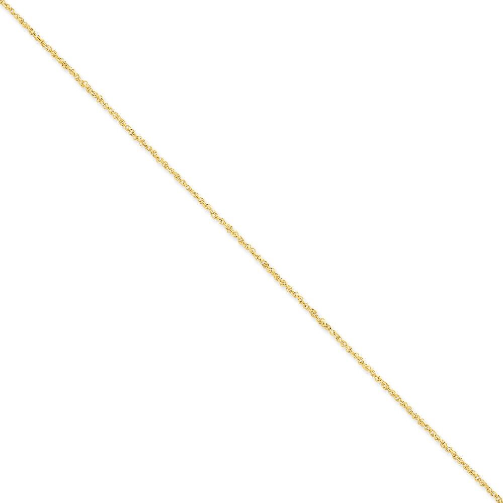 The Black Bow 1.7mm, 14k Yellow Gold, Ropa Chain Anklet, 10 Inch