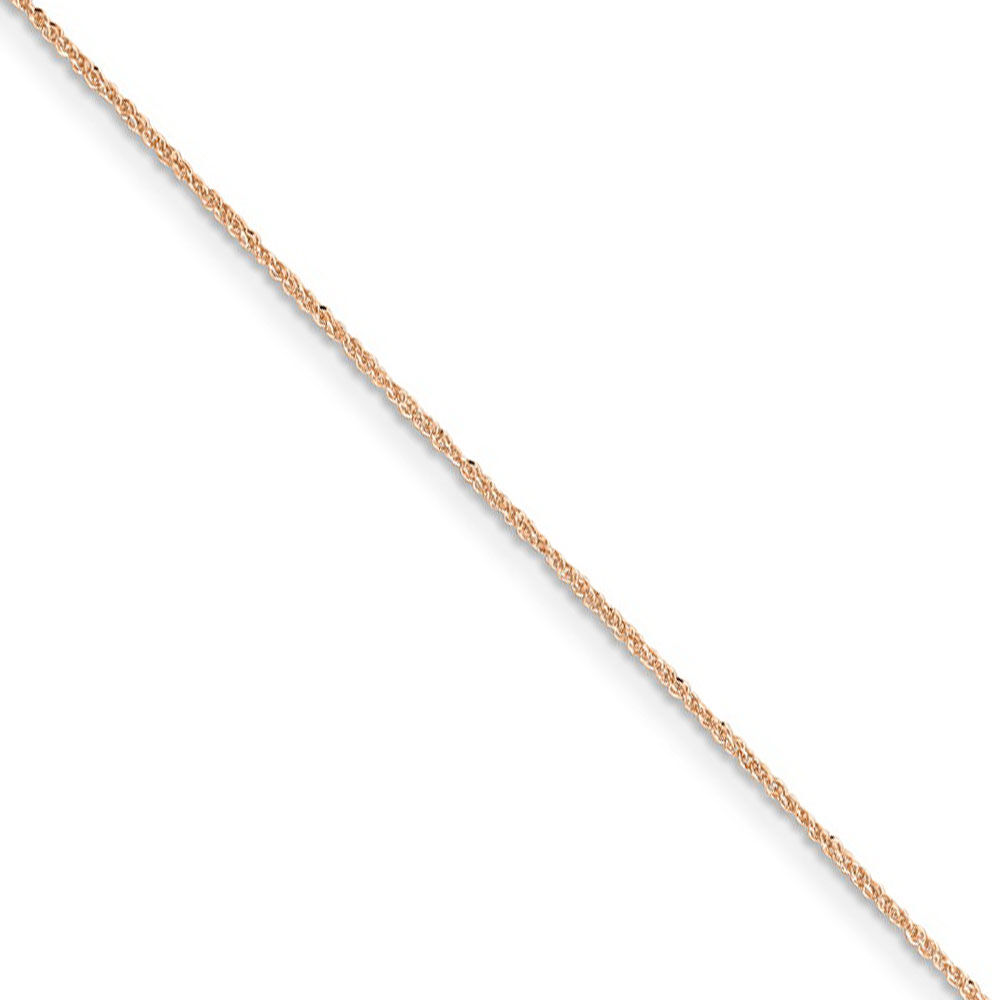 The Black Bow 0.7mm, 14k Rose Gold, Diamond Cut Ropa Chain Necklace, 24 Inch