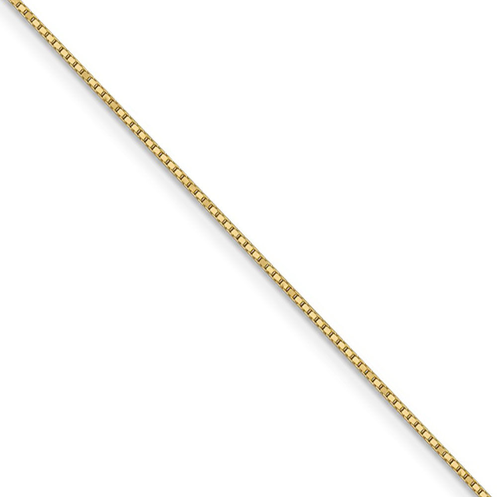 The Black Bow 0.9mm 14k Yellow Gold Box Chain w/Spring Ring Necklace, 28 Inch