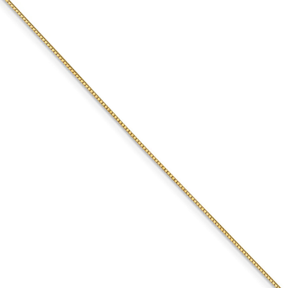 The Black Bow 0.7mm 14k Yellow Gold Box Chain w/Spring Ring Necklace, 26 Inch