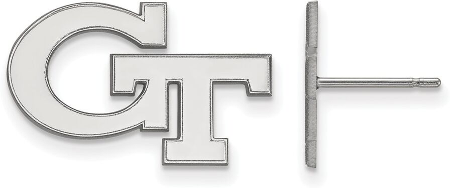 LogoArt Sterling Silver Georgia Technology Sm 'GT' Post Earrings