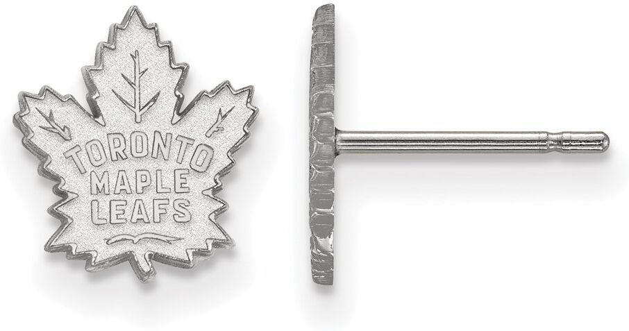 LogoArt 14k White Gold NHL Toronto Maple Leafs XS Post Earrings