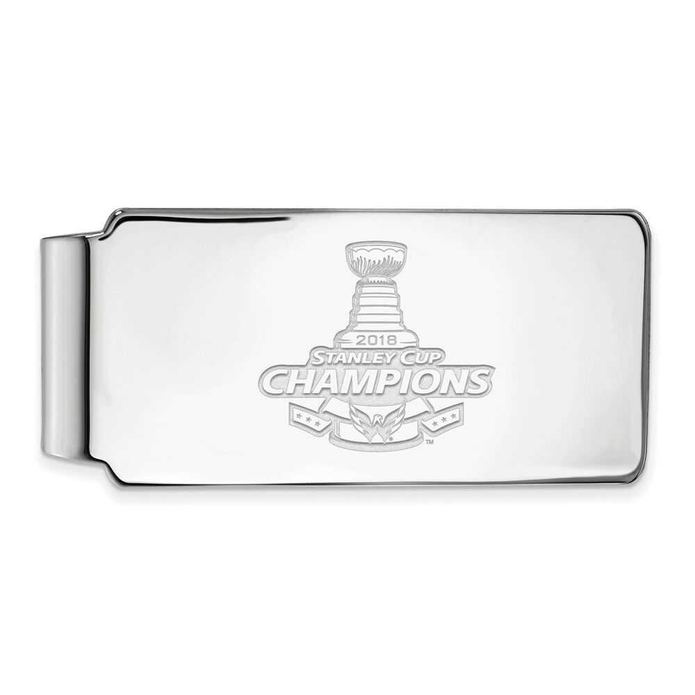 LogoArt Sterling Silver NHL Stanley Cup Washington Capitals Money Clip