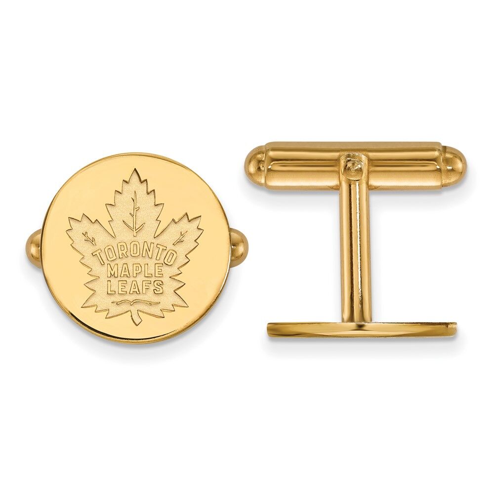 LogoArt 14k Yellow Gold NHL Toronto Maple Leafs Cuff Links